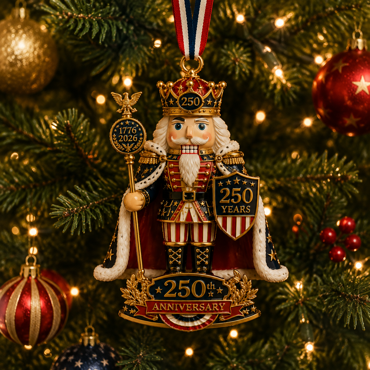 Nutcracker-themed Christmas tree ornament