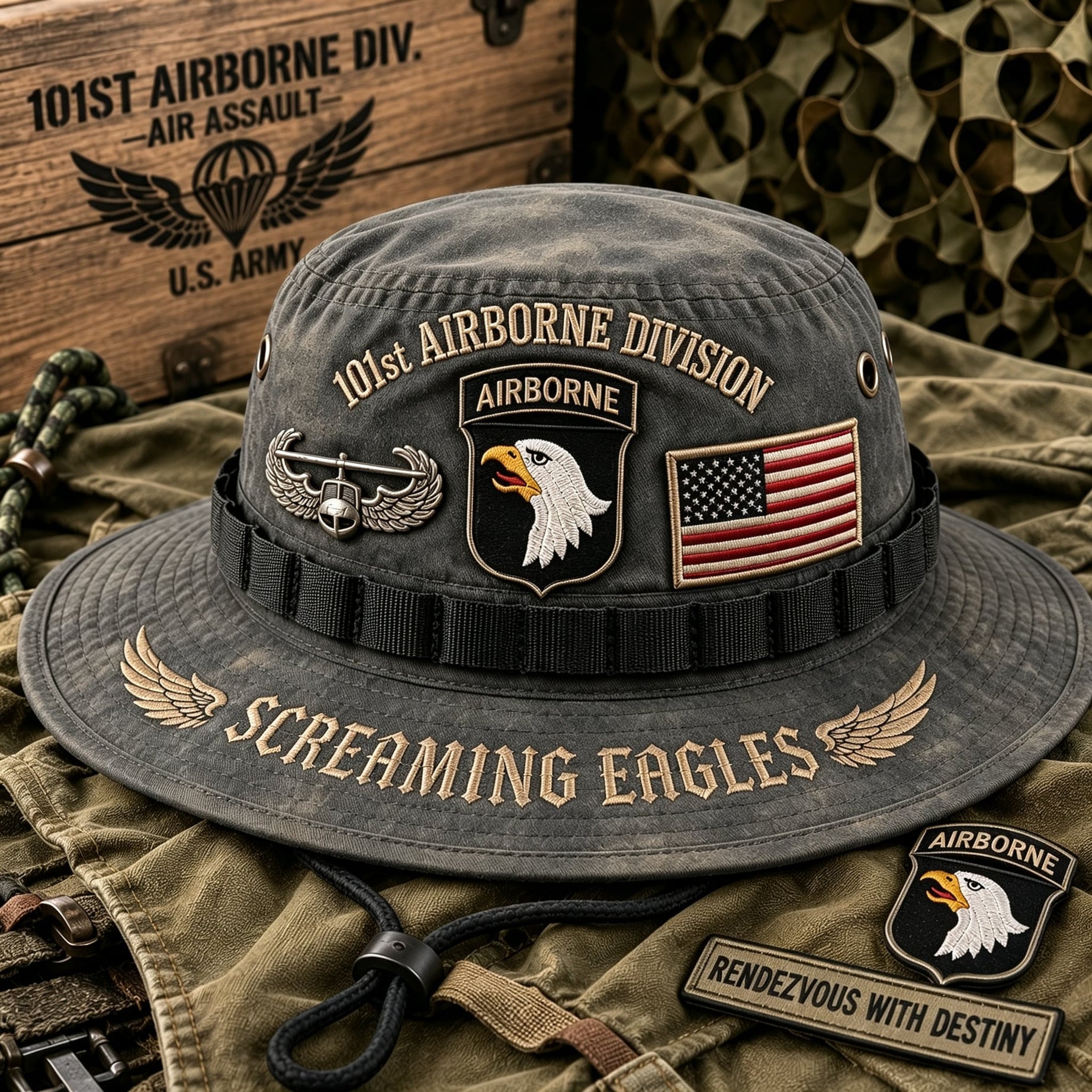 101st Airborne Division Screaming Eagles Tribute Boonie Hat