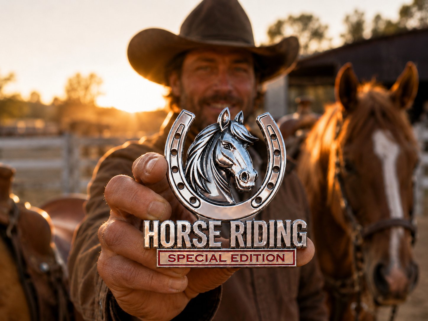 Horse Riding Special Edition 3D Chrome Metal Car Emblem