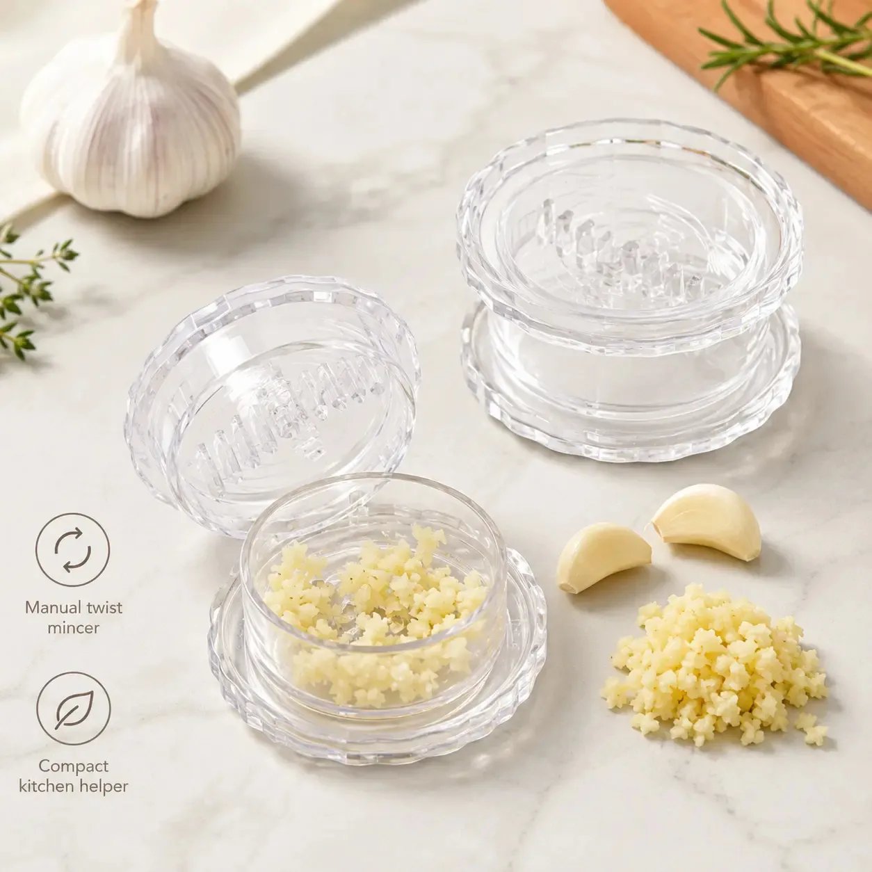 Clear Manual Garlic Twister and Ginger Mincer Tool