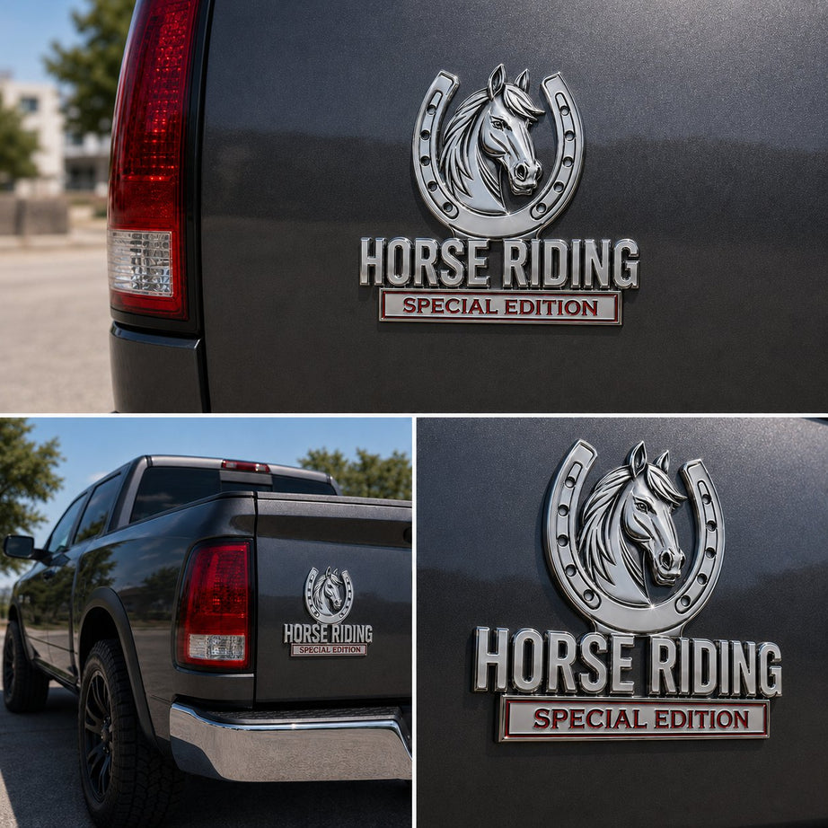 Horse Riding Special Edition 3D Chrome Metal Car Emblem