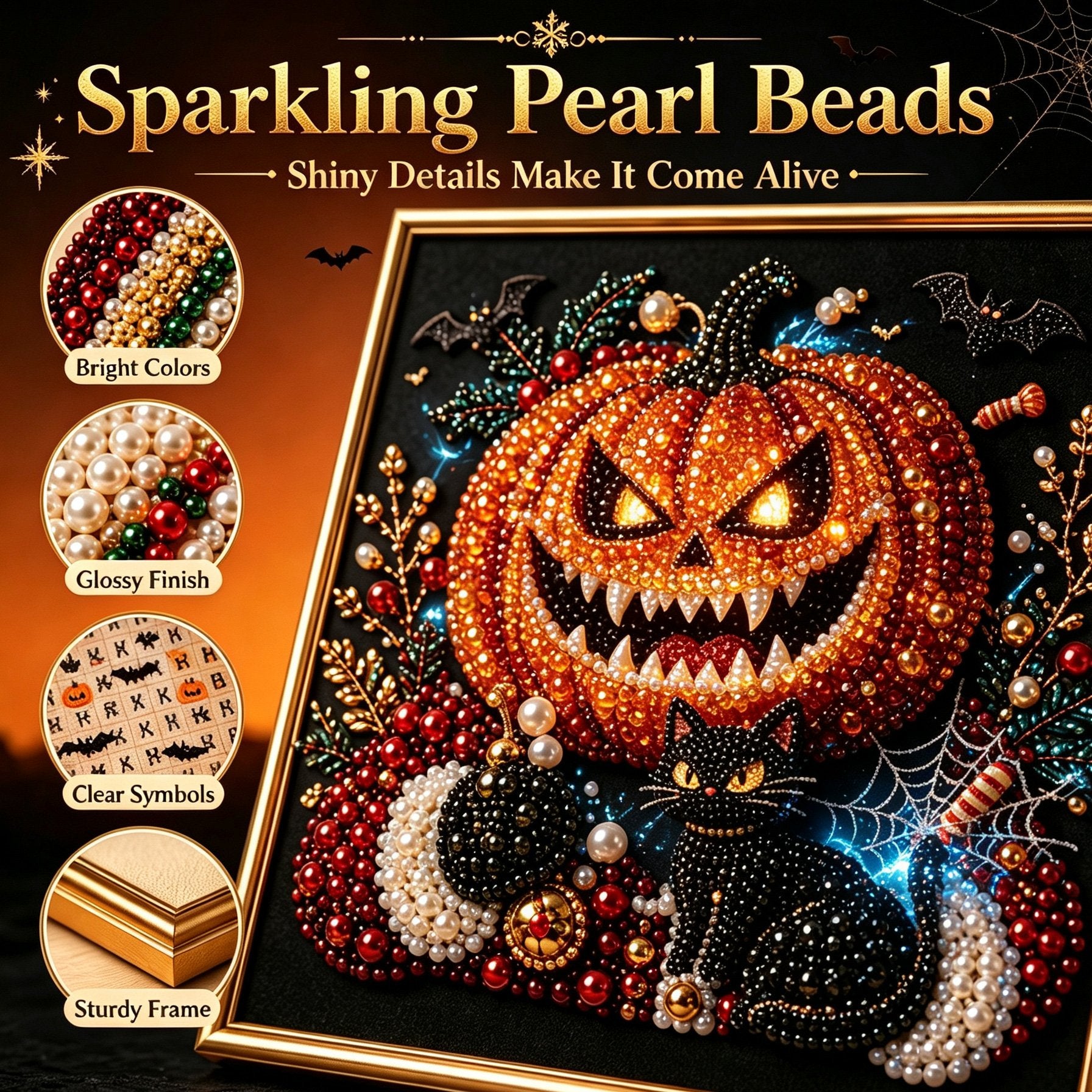 Premium 3D Pearl Dark Gothic Diamond Painting Art Kit