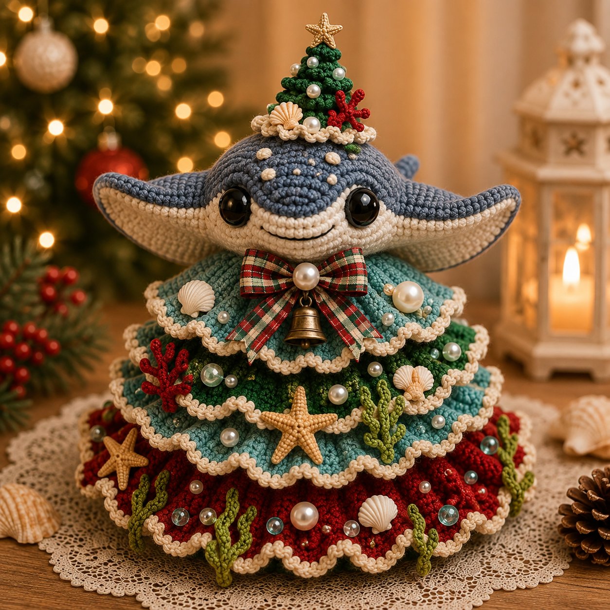 Beginner-Friendly DIY Layered Ocean Christmas Yarn Art Kit Collection
