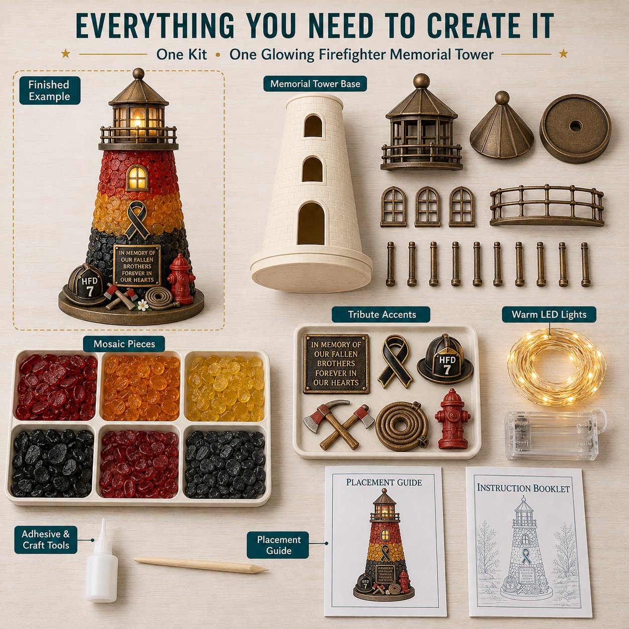 Beginner-Friendly Vintage Firehouse Mosaic Light DIY Kit Collection