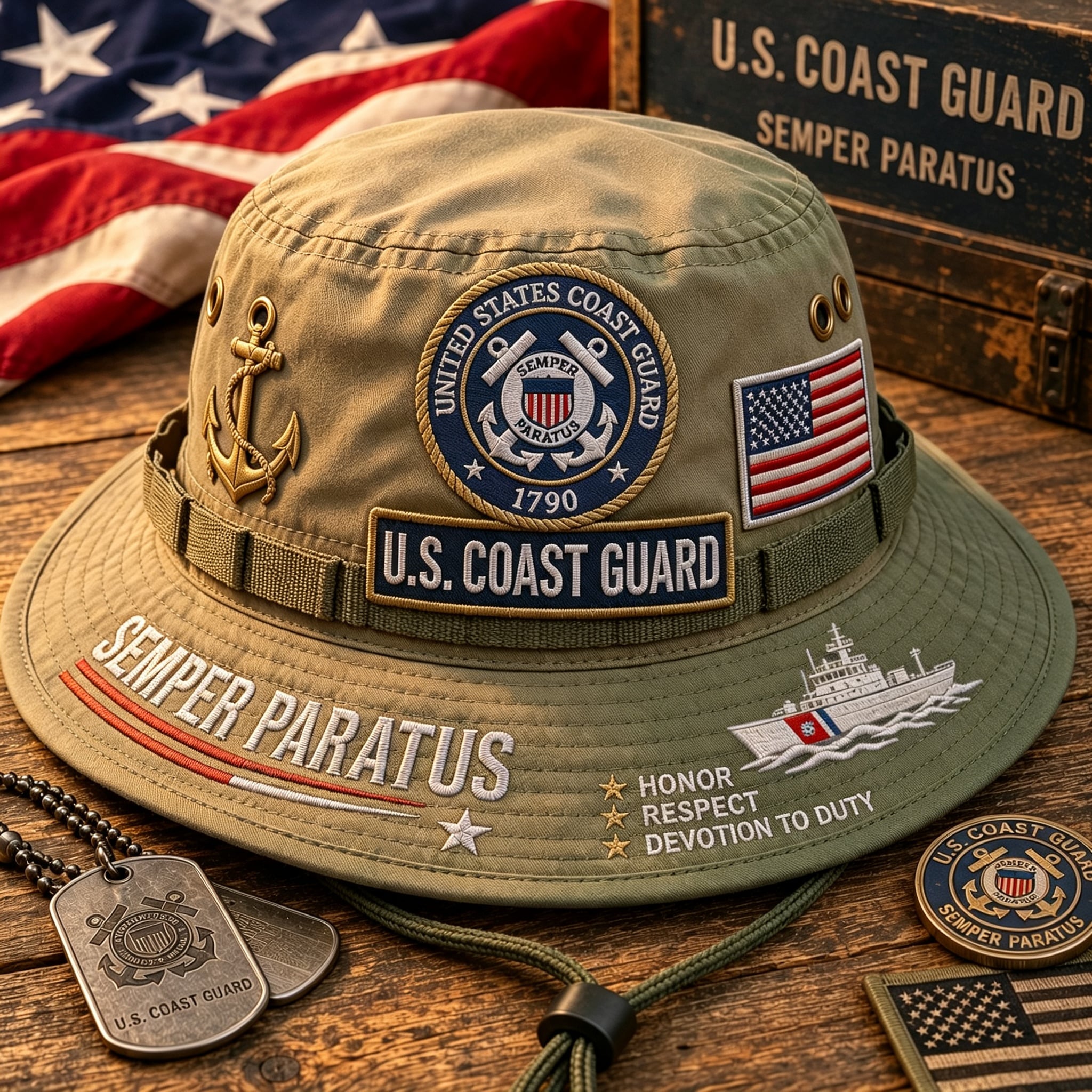 U.S. Coast Guard Semper Paratus Tribute Boonie Hat