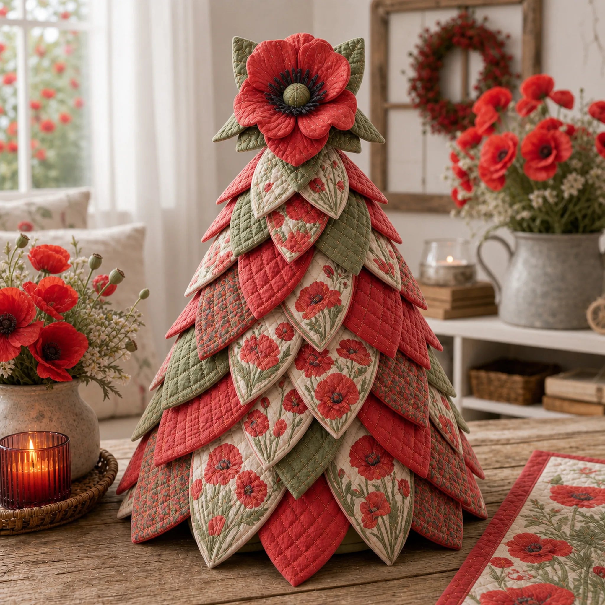 Sunflower Bee Garden Tree DIY Kit-Handmade Fabric Tabletop Tree Decor