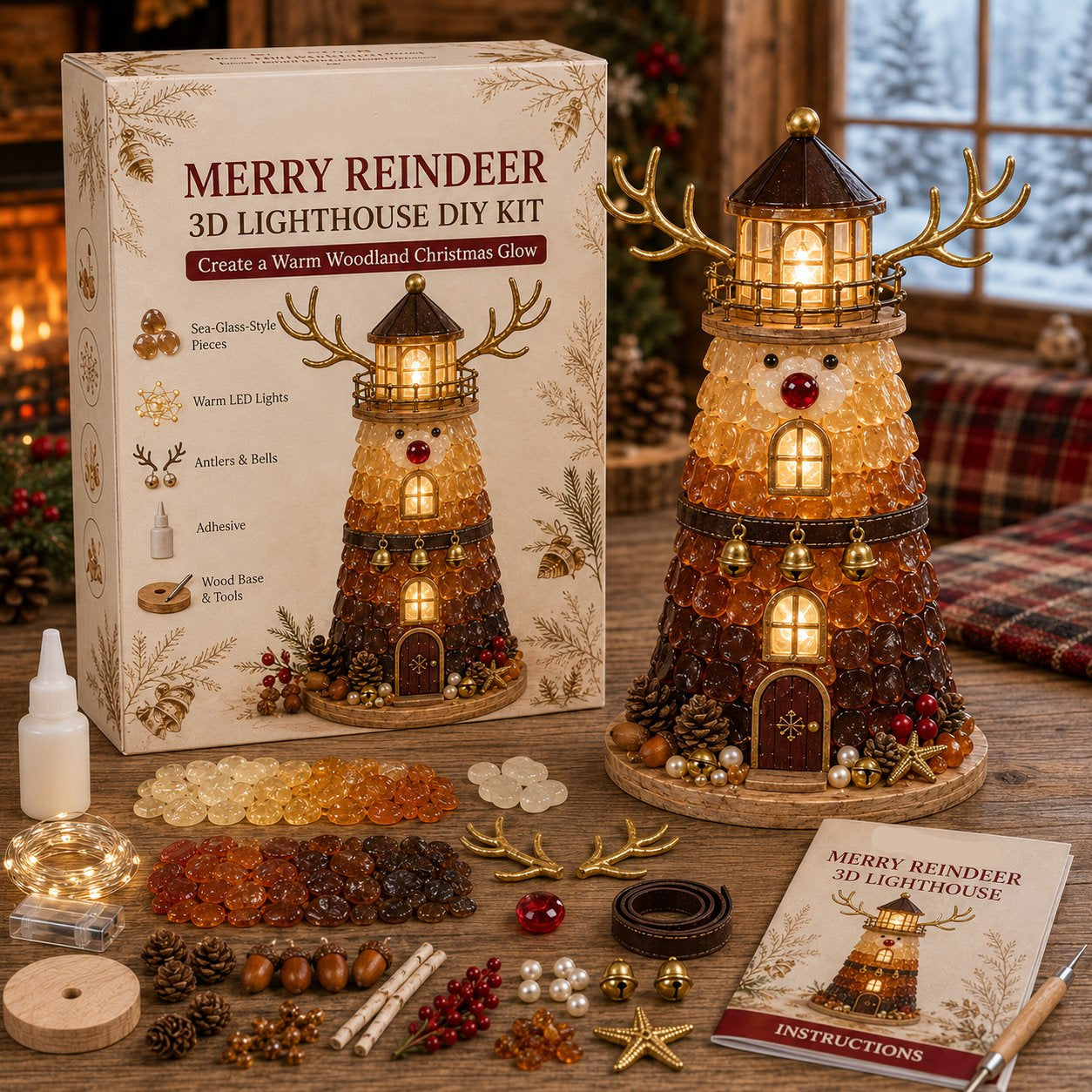 Lighted Sea Glass-Style Lighthouse Kit