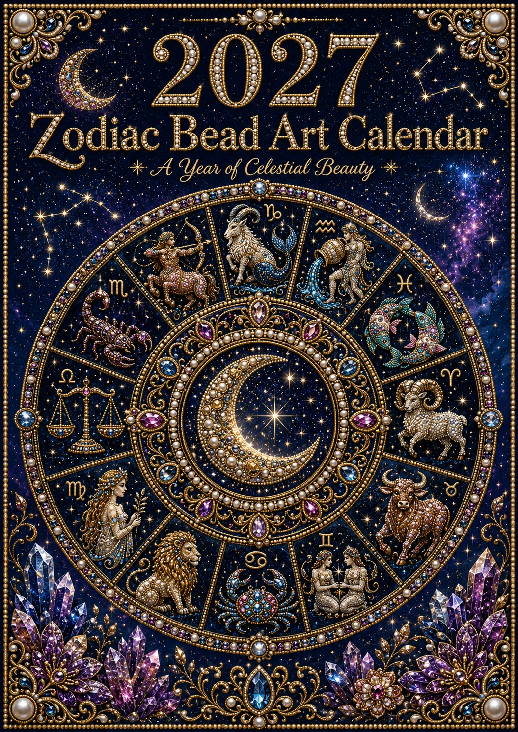 Beginner-Friendly 2027 Twelve Zodiac Bead Art Calendar Kit