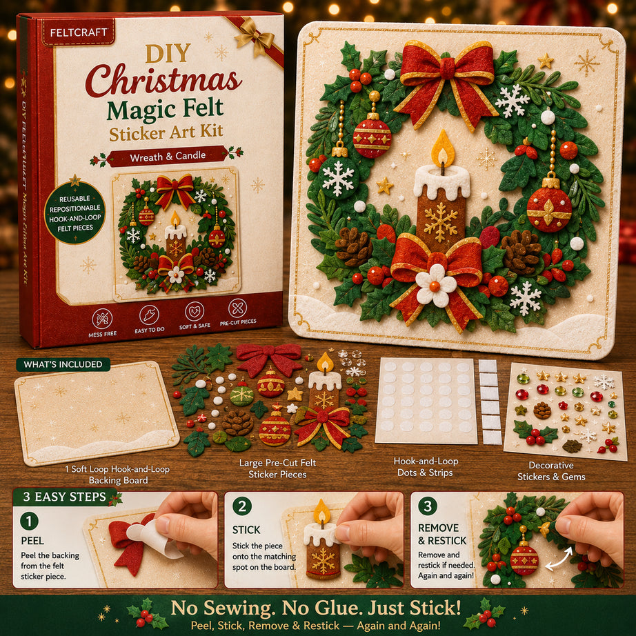 DIY Christmas Magic Felt Sticker Art Kit