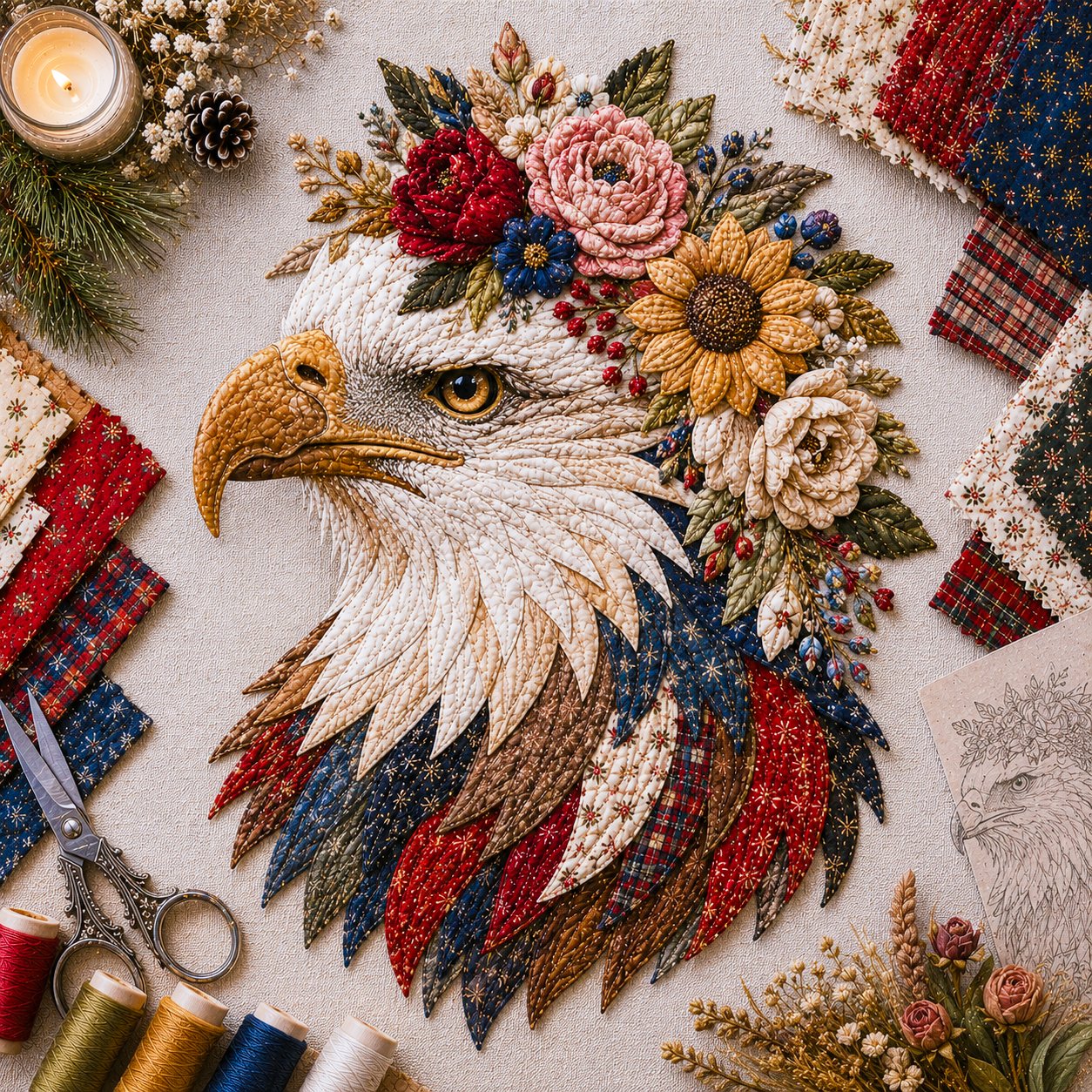 Eagle Fabric Art Kit