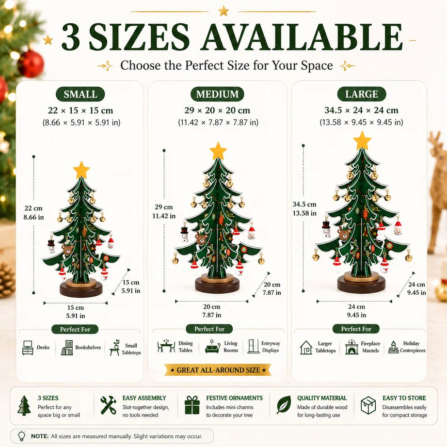 DIY Wooden Christmas Tree Ornament Set