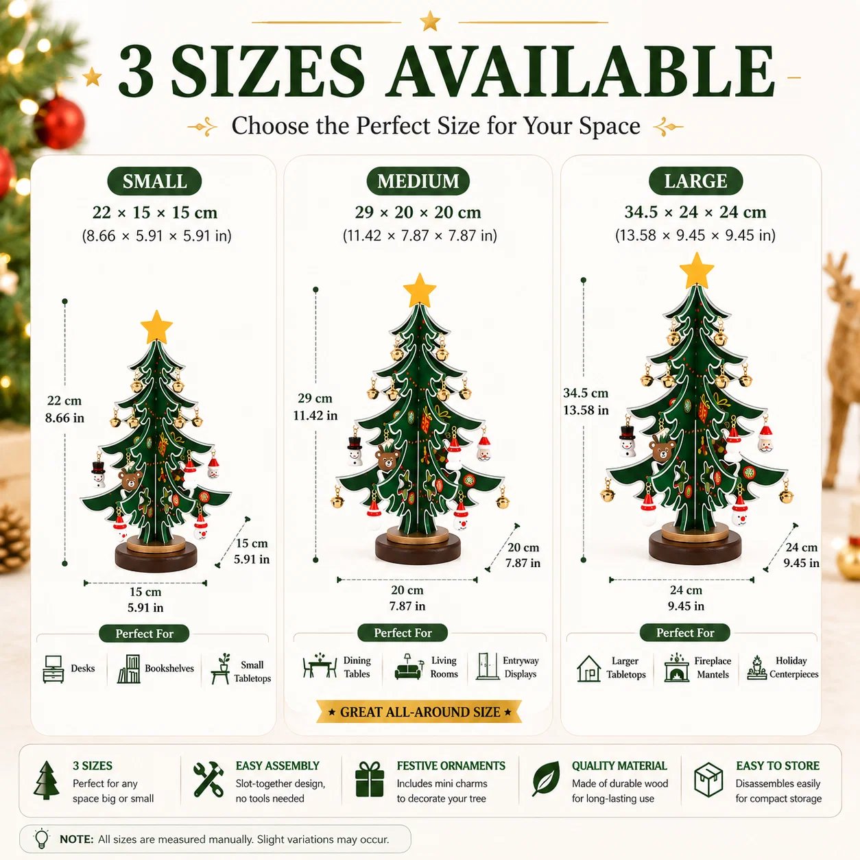 DIY Wooden Christmas Tree Ornament Set