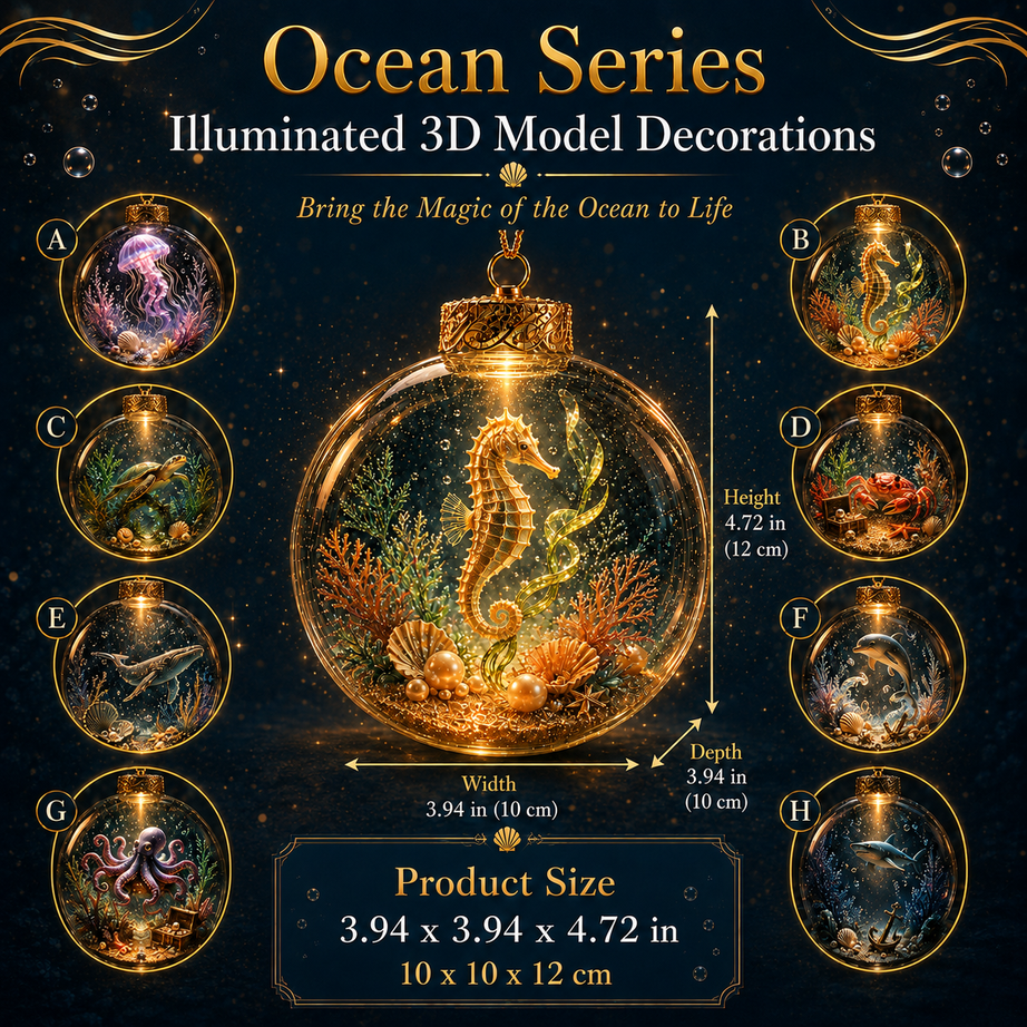 Ocean Series Illuminated 3D Model Decorations