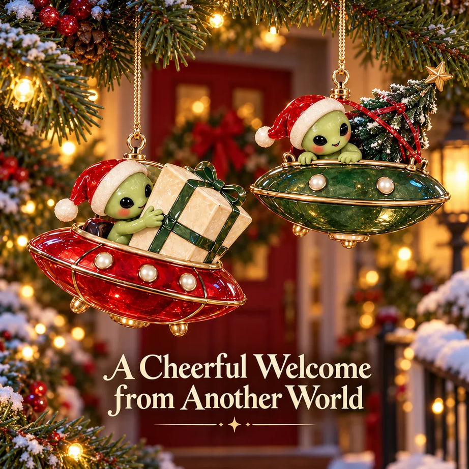 Cosmic Christmas Alien Ornaments – 6 Whimsical Holiday Designs