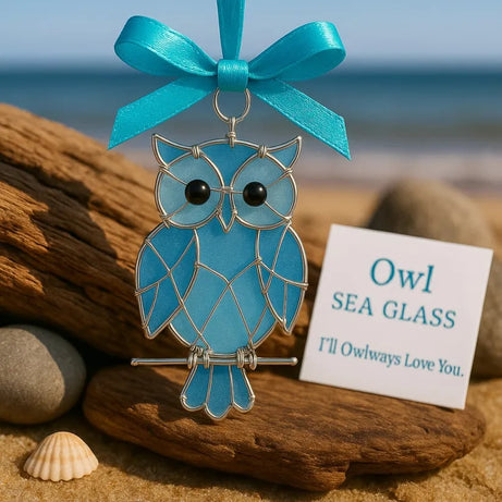 Christmas Handmade Sea Glass Acrylic Bird Ornament