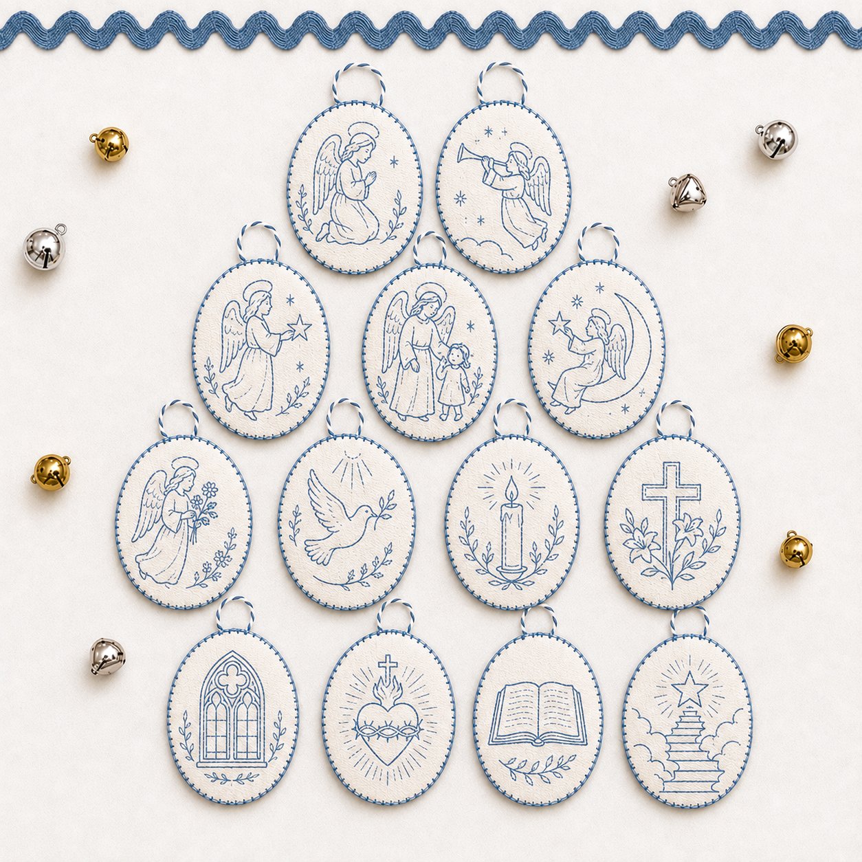 Beginner-Friendly DIY Heirloom Oval Embroidery Ornament Kit Collection