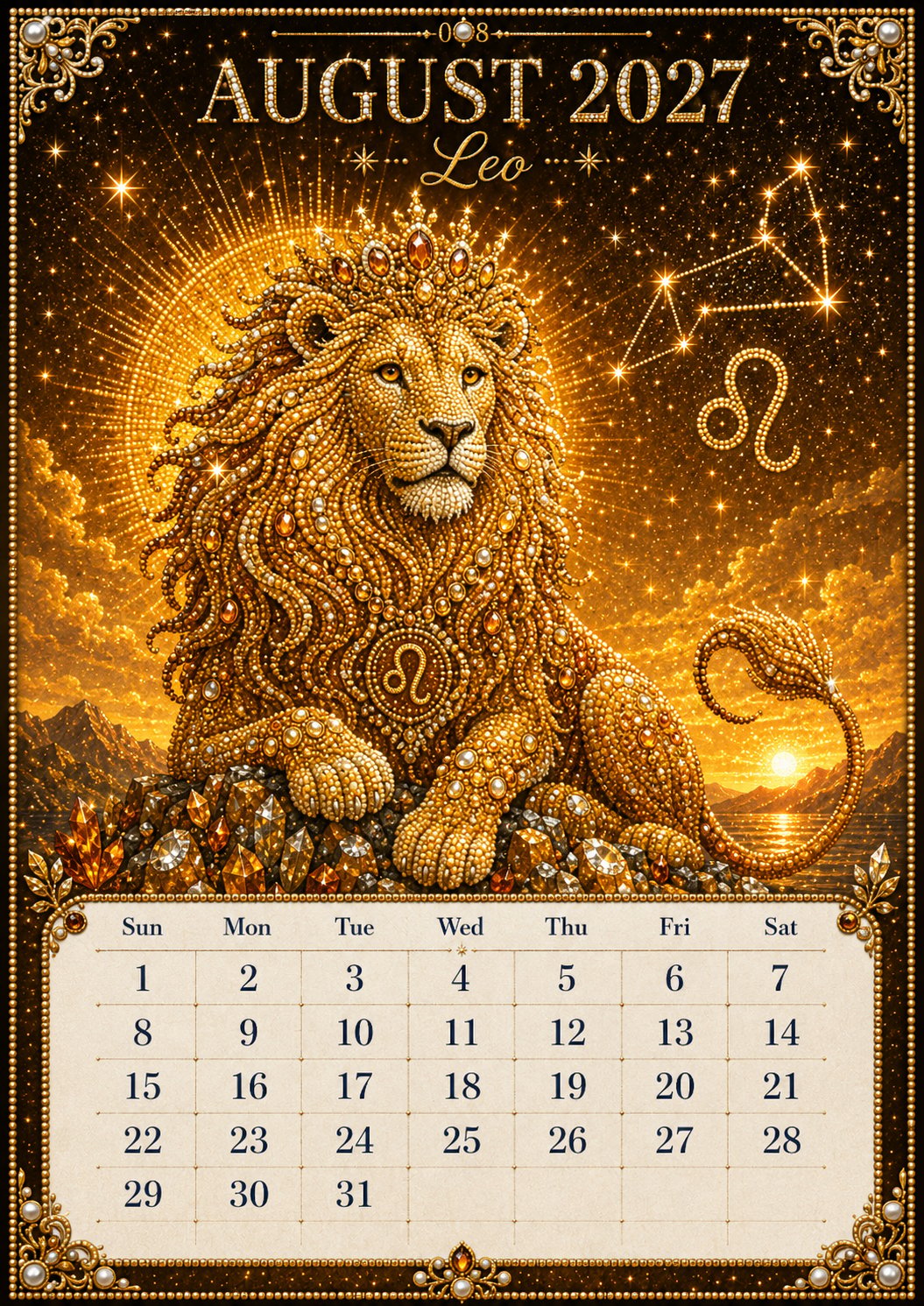 Beginner-Friendly 2027 Twelve Zodiac Bead Art Calendar Kit