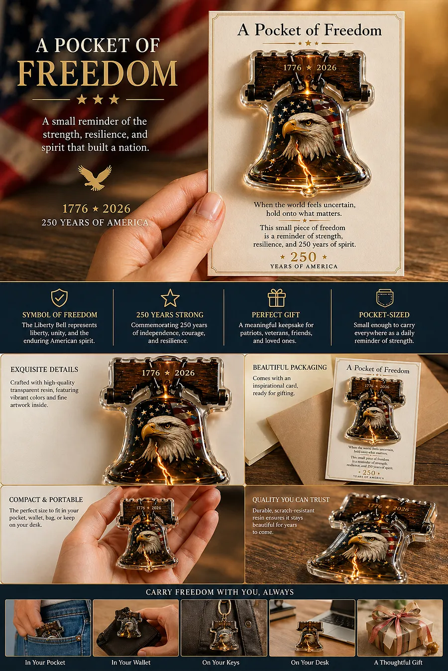 "Freedom's Perch" – Liberty Bell Eagle, 250th Anniversary