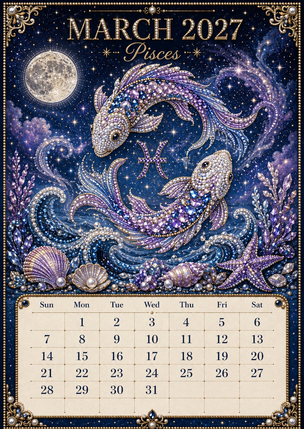 Beginner-Friendly 2027 Twelve Zodiac Bead Art Calendar Kit