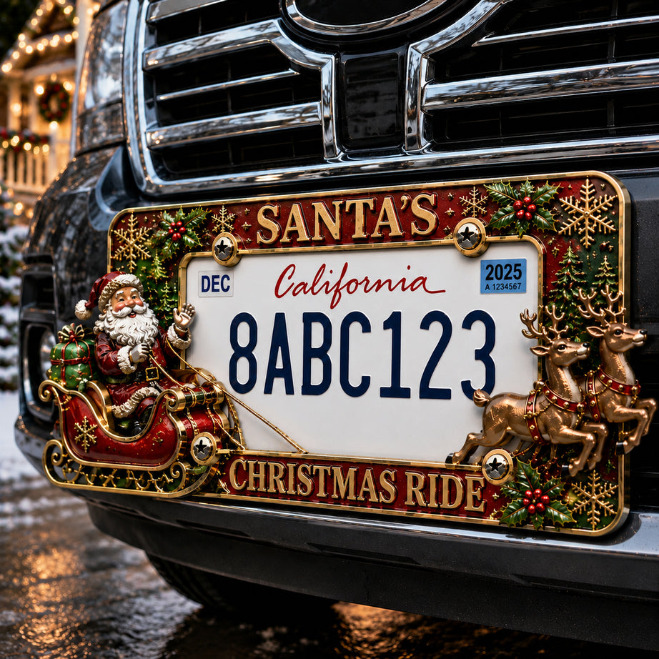 Christmas License Plate Frame – Festive Style for Every Ride
