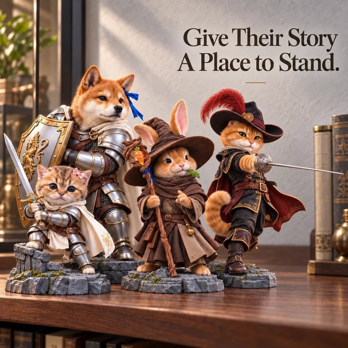 Tiny Fantasy Animal Heroes Collectible Figurines