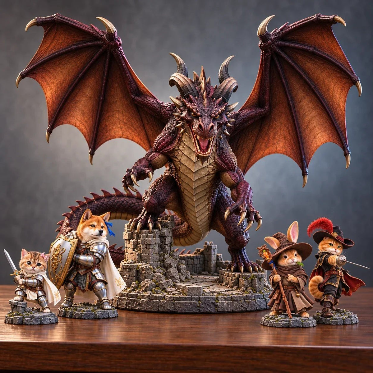 Tiny Fantasy Animal Heroes Collectible Figurines