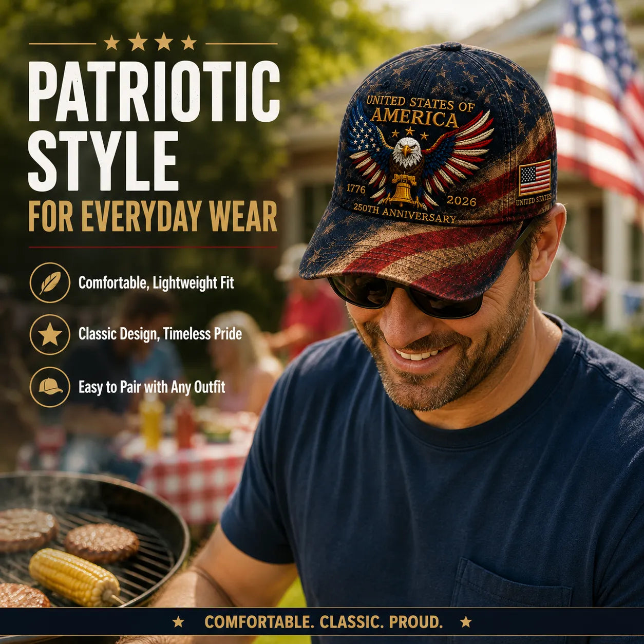 Crafted USA Patriotic Eagle Cap