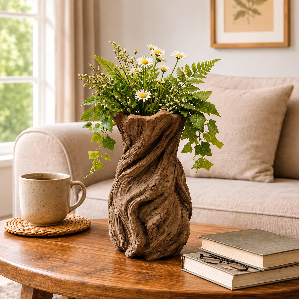 Twisted Wood Vase