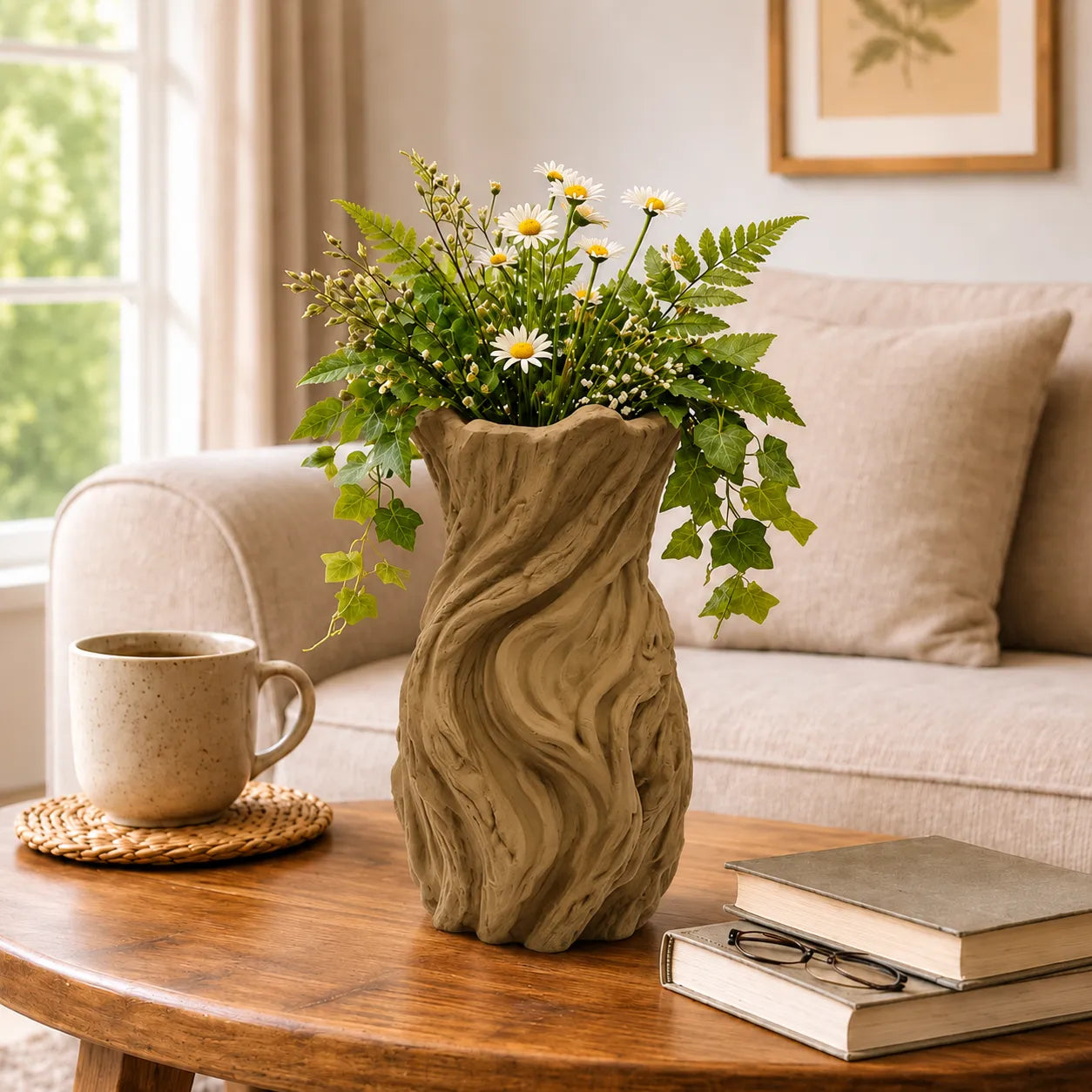 Twisted Wood Vase
