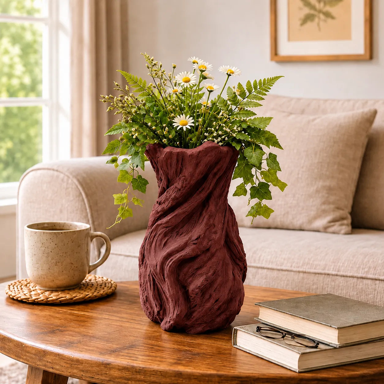 Twisted Wood Vase