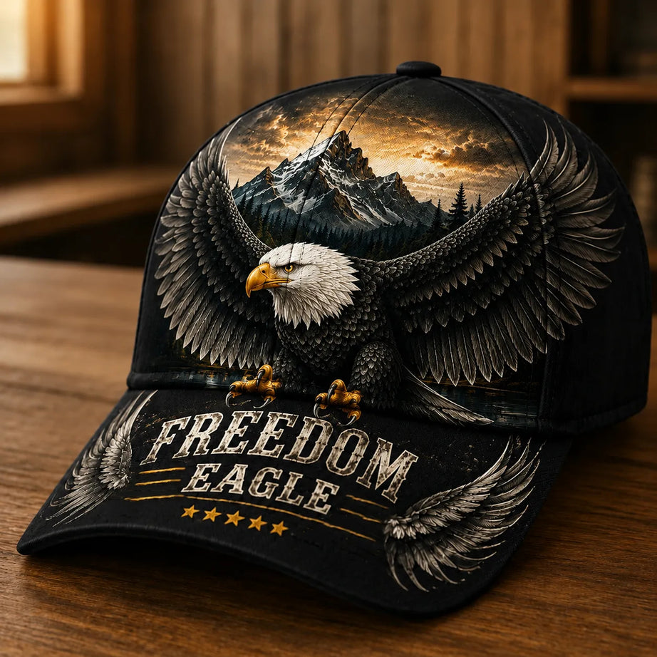 Freedom Eagle Baseball Cap – American Heritage Bald Eagle Vintage Hat
