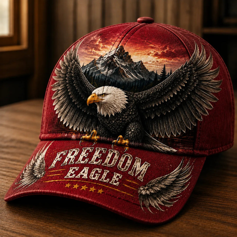 Freedom Eagle Baseball Cap – American Heritage Bald Eagle Vintage Hat
