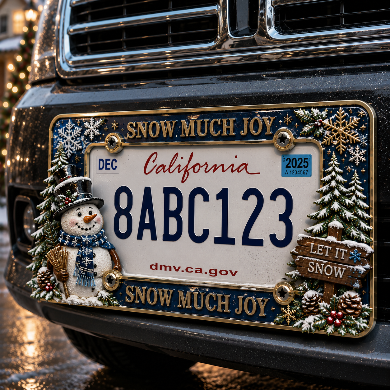 Christmas License Plate Frame – Festive Style for Every Ride