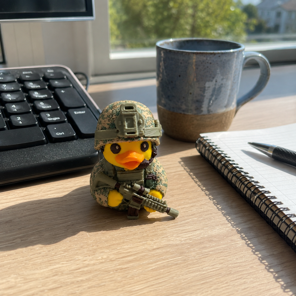 Military Field Dress Duck Figurine