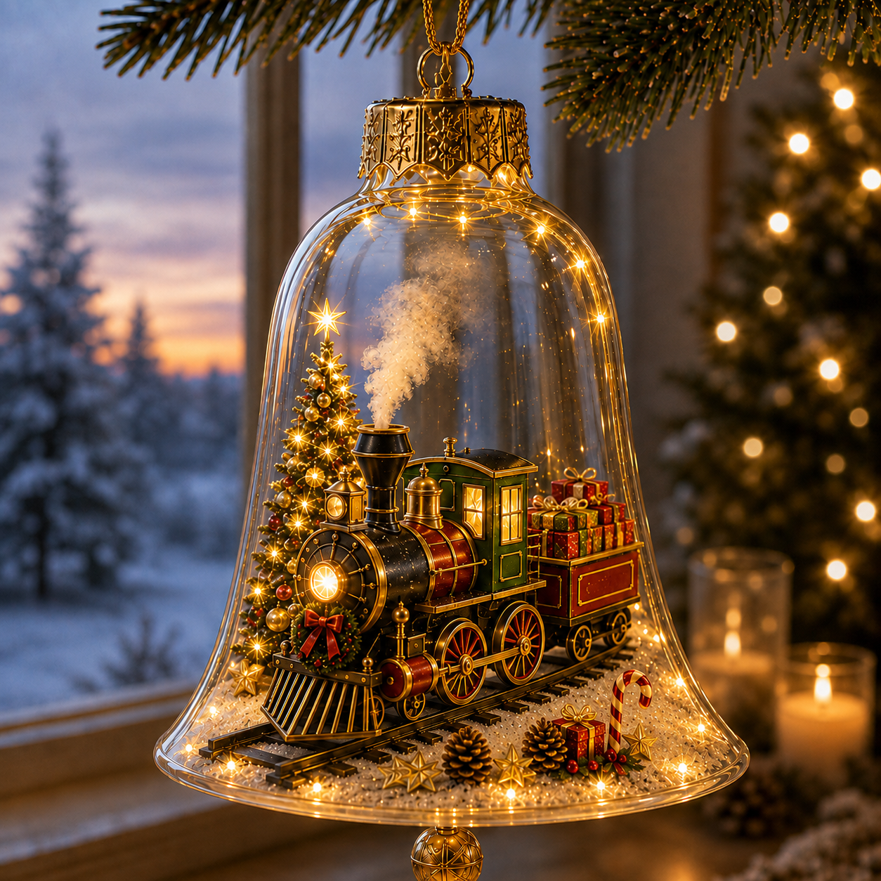 Glowing Christmas Story Ornament – Light-Up Mini Holiday Scene