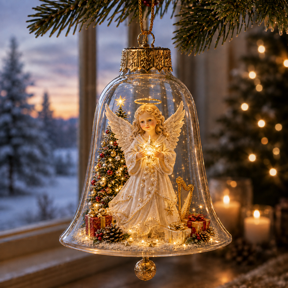 Glowing Christmas Story Ornament – Light-Up Mini Holiday Scene