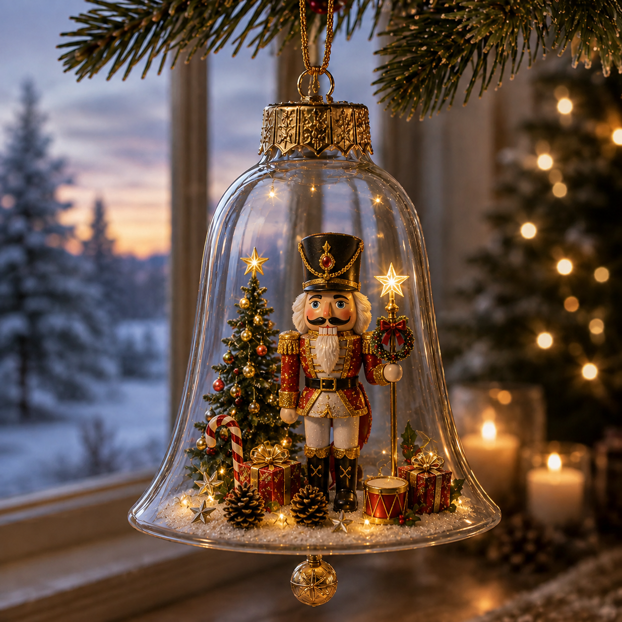 Glowing Christmas Story Ornament – Light-Up Mini Holiday Scene