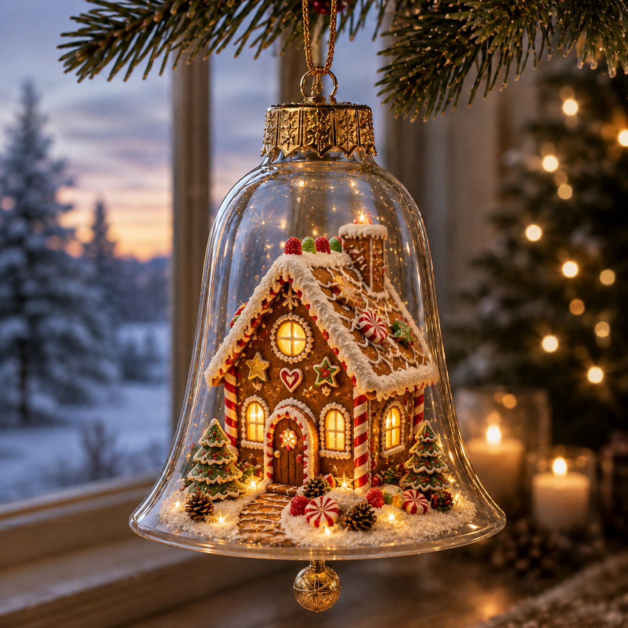 Glowing Christmas Story Ornament – Light-Up Mini Holiday Scene