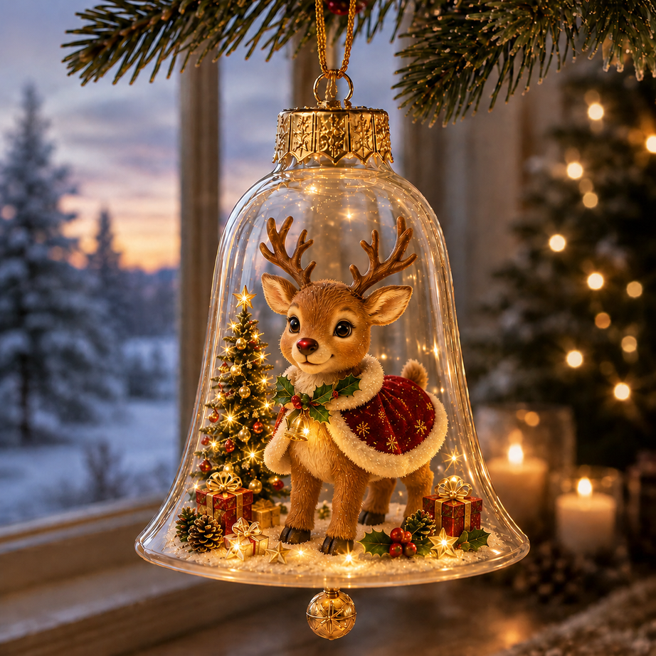 Glowing Christmas Story Ornament – Light-Up Mini Holiday Scene