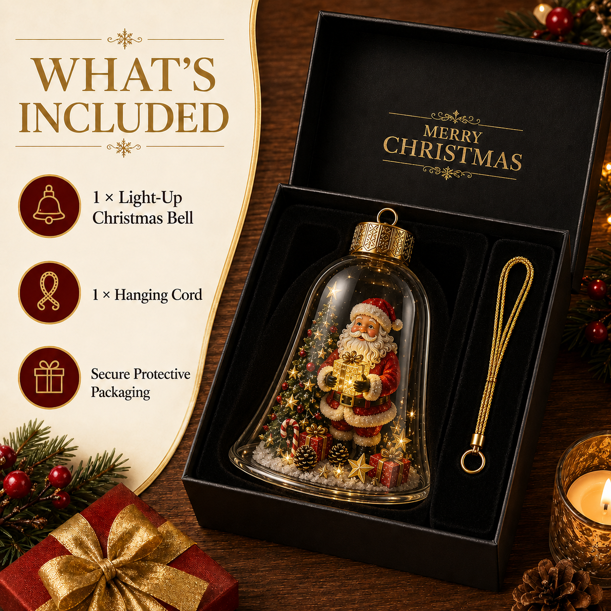 Glowing Christmas Story Ornament – Light-Up Mini Holiday Scene