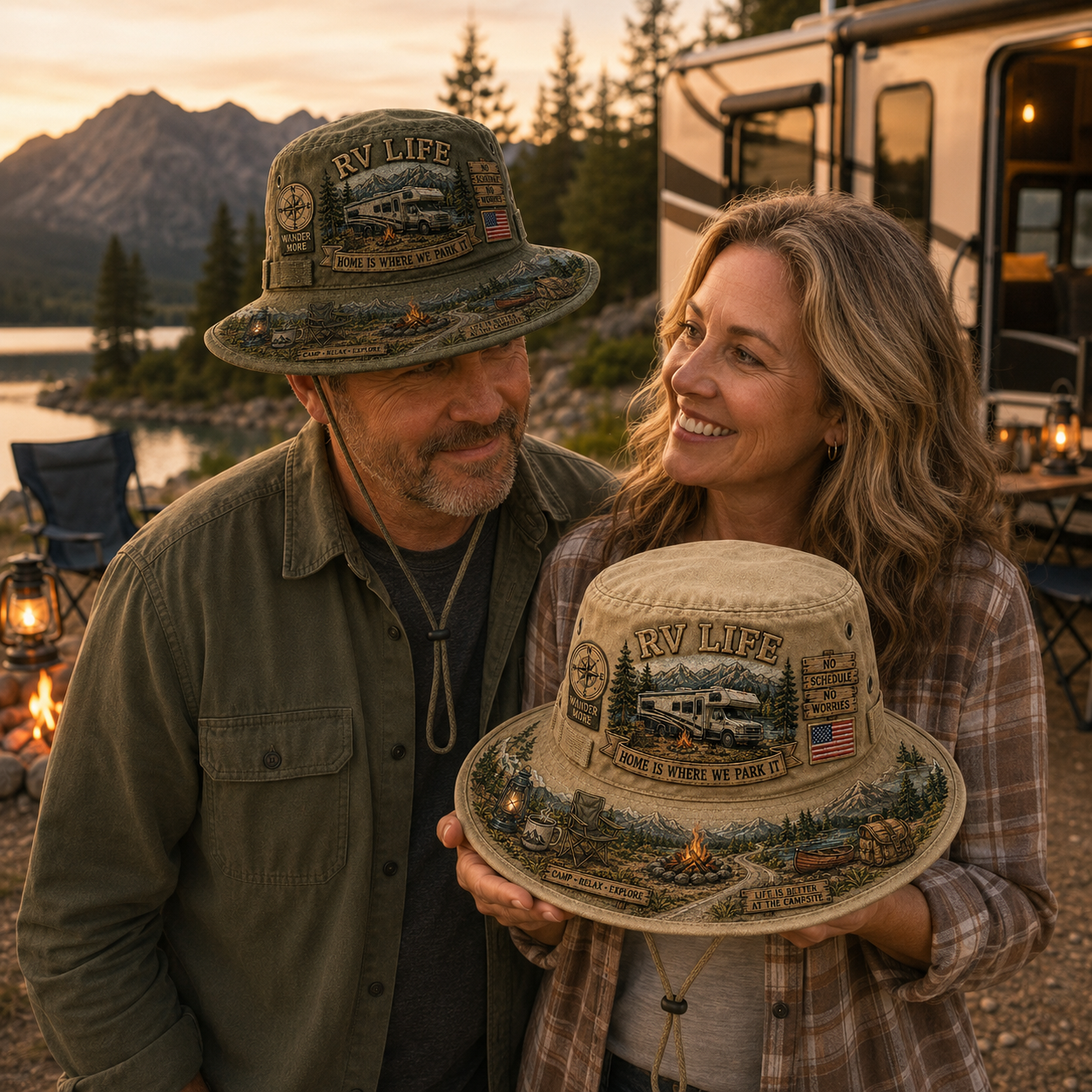 Vintage RV Life Adventure Boonie Hat – Home Is Where We Park It