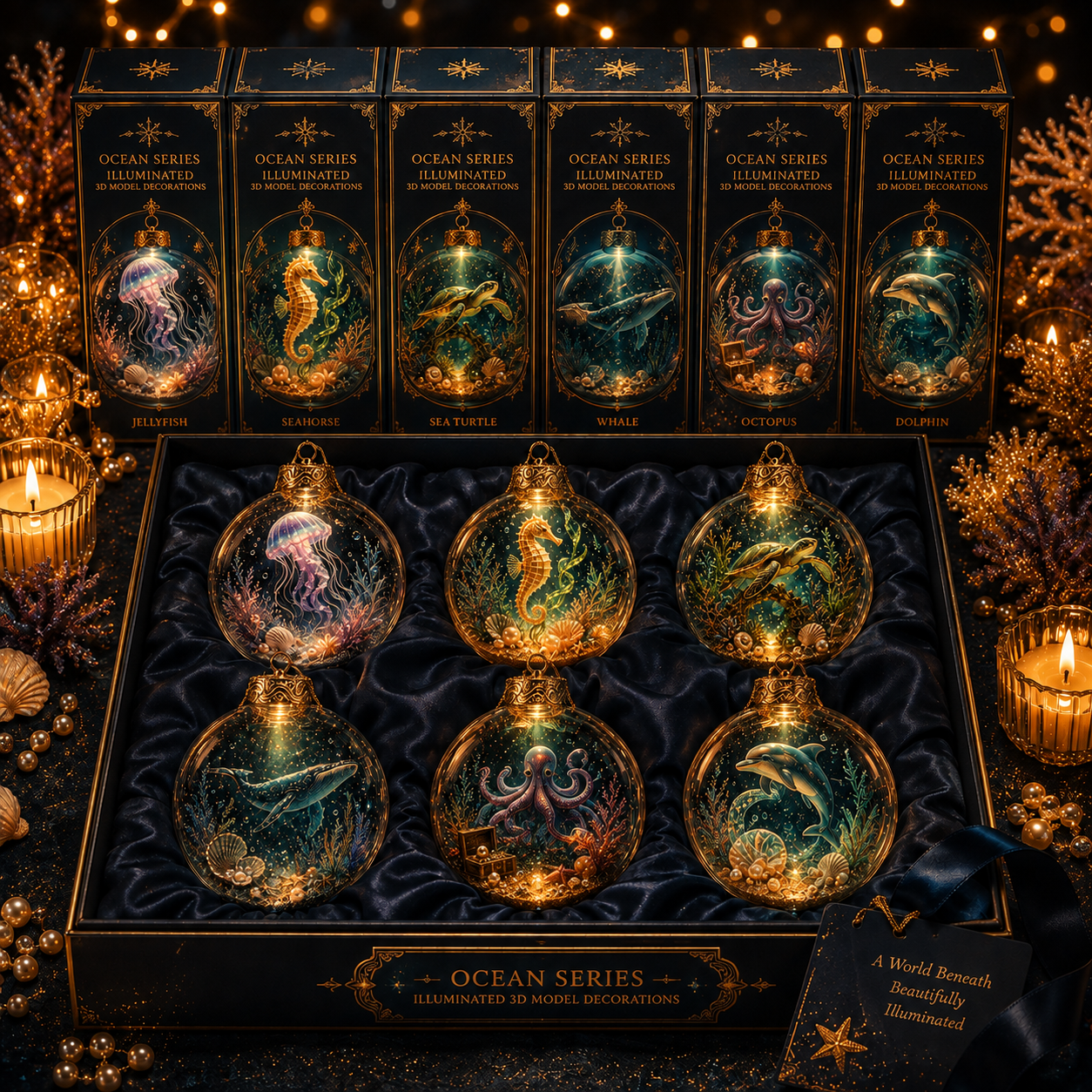 Ocean Series Illuminated 3D Model Decorations
