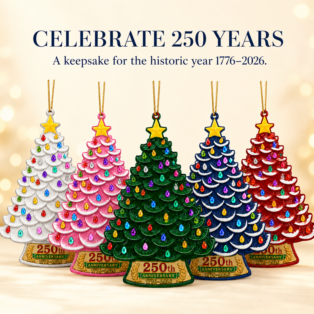 2026 America 250th Anniversary Nostalgic Christmas Tree Ornament