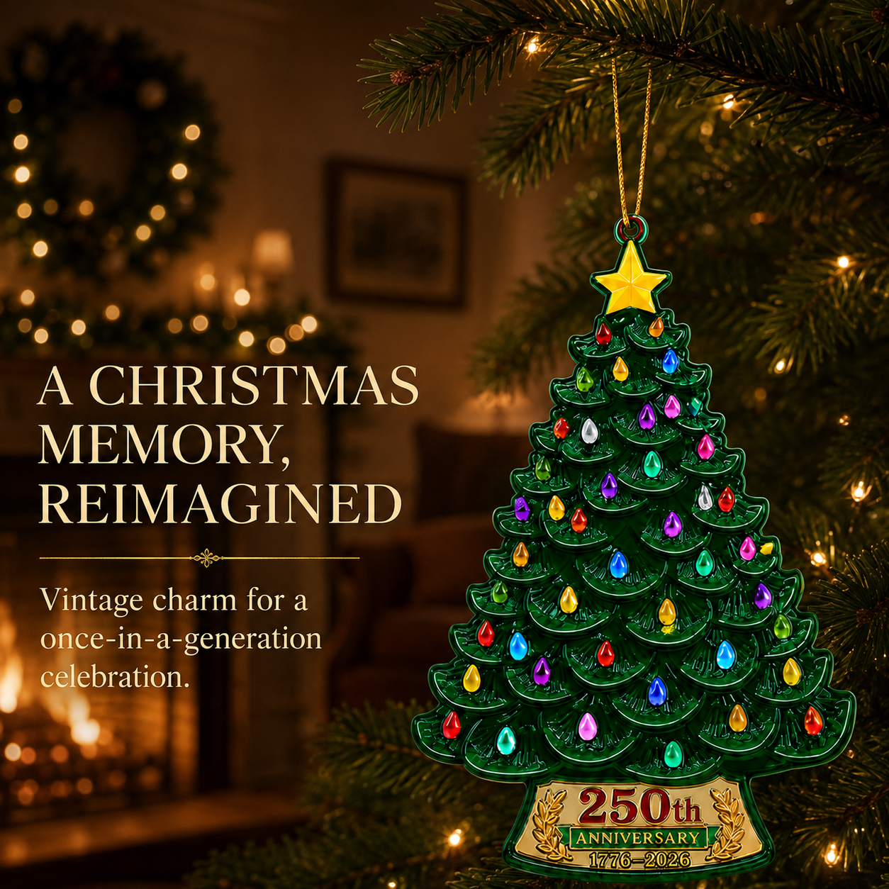 2026 America 250th Anniversary Nostalgic Christmas Tree Ornament