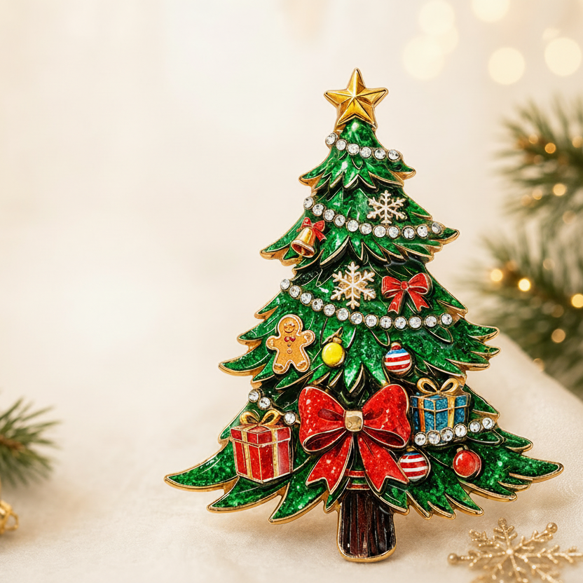 Yuletide Evergreen Artisan brooch