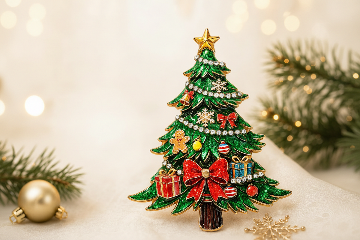 Yuletide Evergreen Artisan brooch