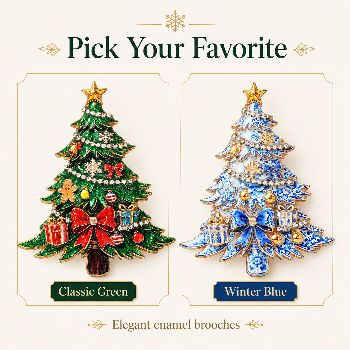 Yuletide Evergreen Artisan brooch