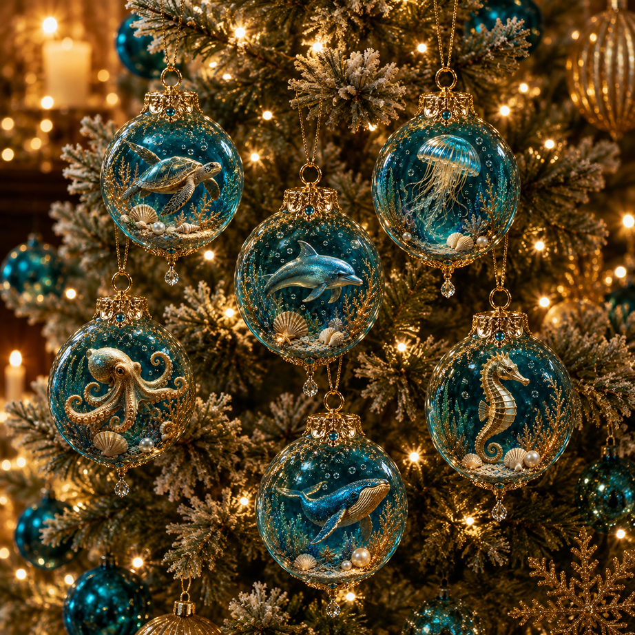 Ocean Wonders Christmas Ornament Collection