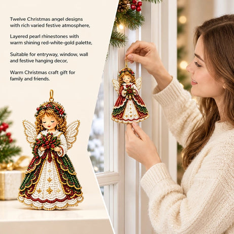 Christmas Rhinestone Acrylic Ornament, Sparkling Holiday DIY Decor
