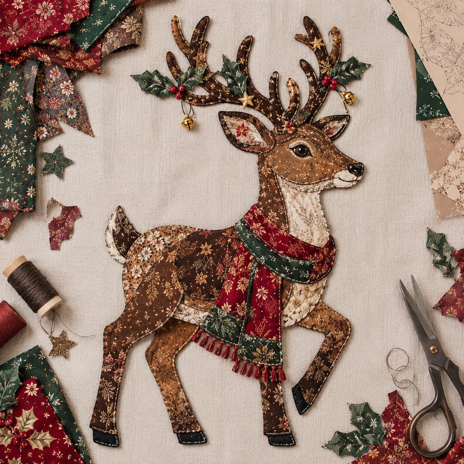 Christmas Patchwork Fabric DIY Decor Kit